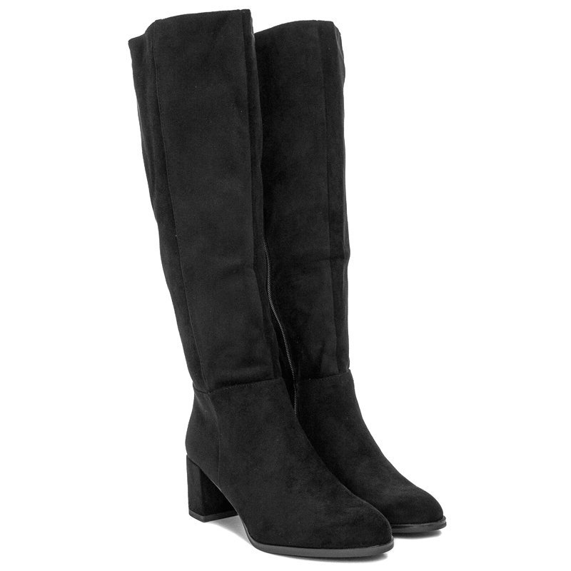 Sergio Leone KZ273 Black Knee-High Boots