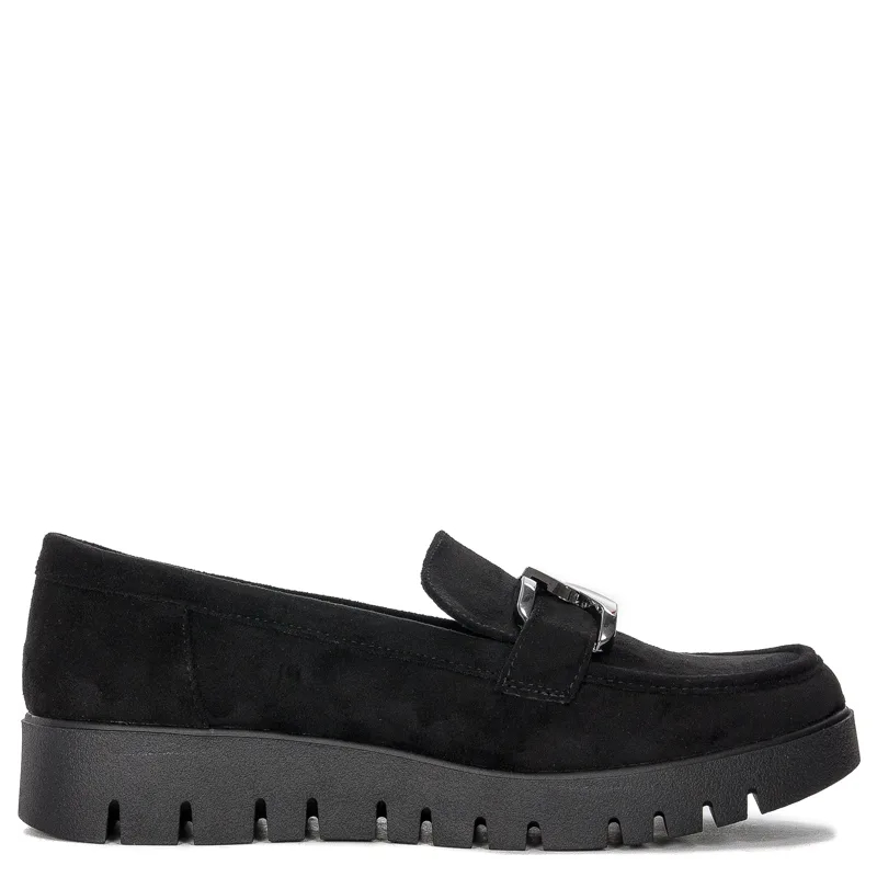 Sergio Leone Women's Black suede loafers shoes