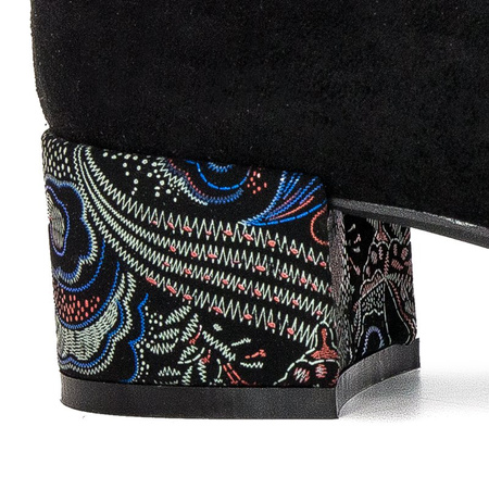Sergio Leone PB149 MIC Black + Flowers Low Shoes