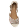 Maciejka Women's Leather Sandals Beige with Flowers