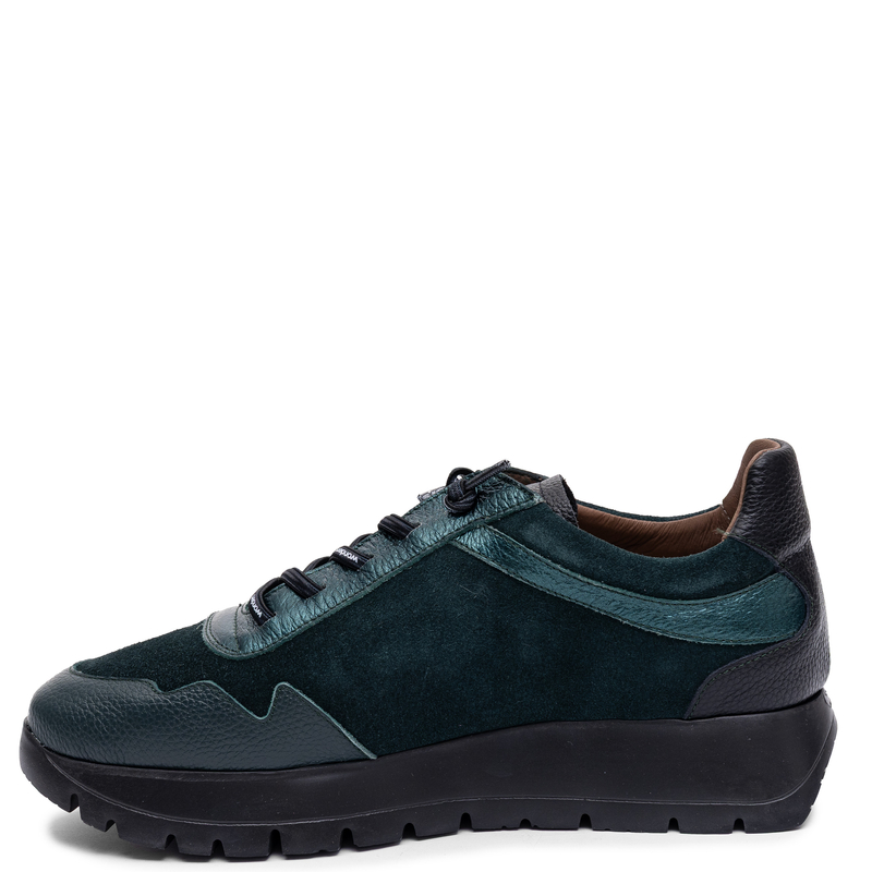 Wonders Sneakersy Skórzane Na Platformie Zielone A-24110