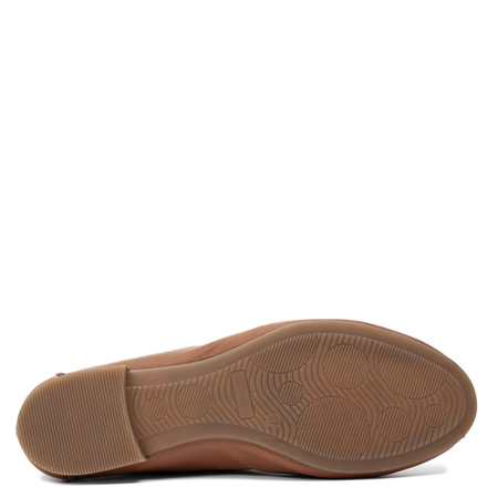 Maciejka Skórzane Baleriny Z Wycięciami Peep-Toe Płaskie Brązowe P7541-29/00-1