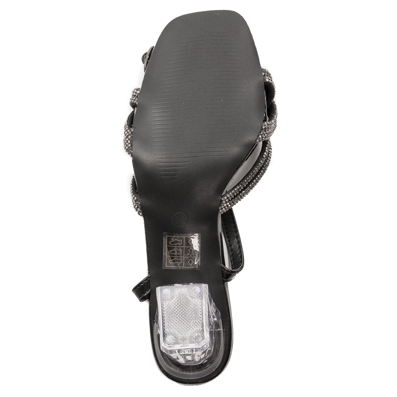 S.Barski Women's sandals Black with zirconia