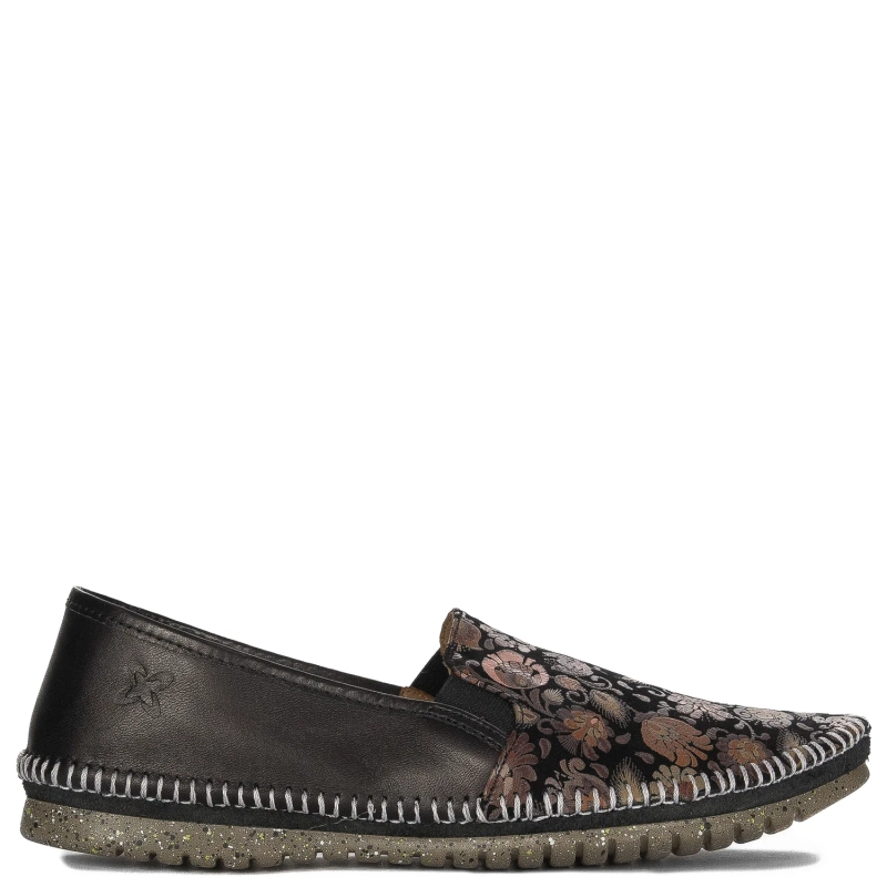 Maciejka Women's Low Shoes Black Flowers