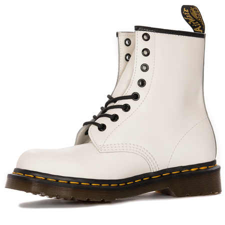 Dr. Martens Botki glany damskie skórzane 1460 White