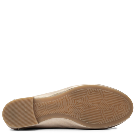 Maciejka Leather Cutout Ballet Flats Peep-Toe Gold P7541-32/00-1