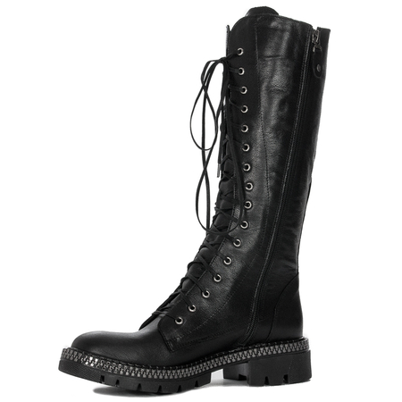 Maciejka Black Women's Lace-Up Boots