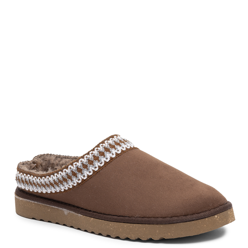 Inblu Comfortable Warm Platform Slippers with Patterned Insert Brown EY000030-TESTA