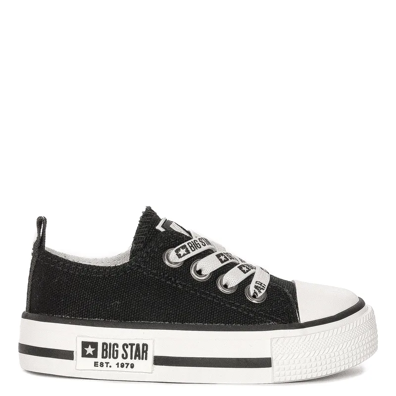 Big Star Black children's slip-on black sneakers