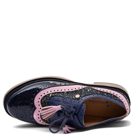 Maciejka Leather Suede Brogues Navy Blue K7816-17/00-1