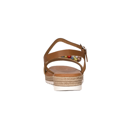 Maciejka Brown leather women's sandals espadrillers