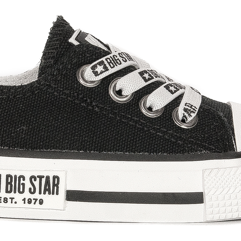 Big Star Black children's slip-on black sneakers