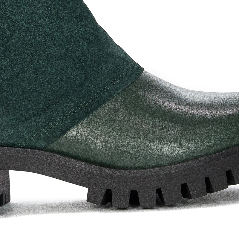 Visconi Women's high heels boots in natural leather green