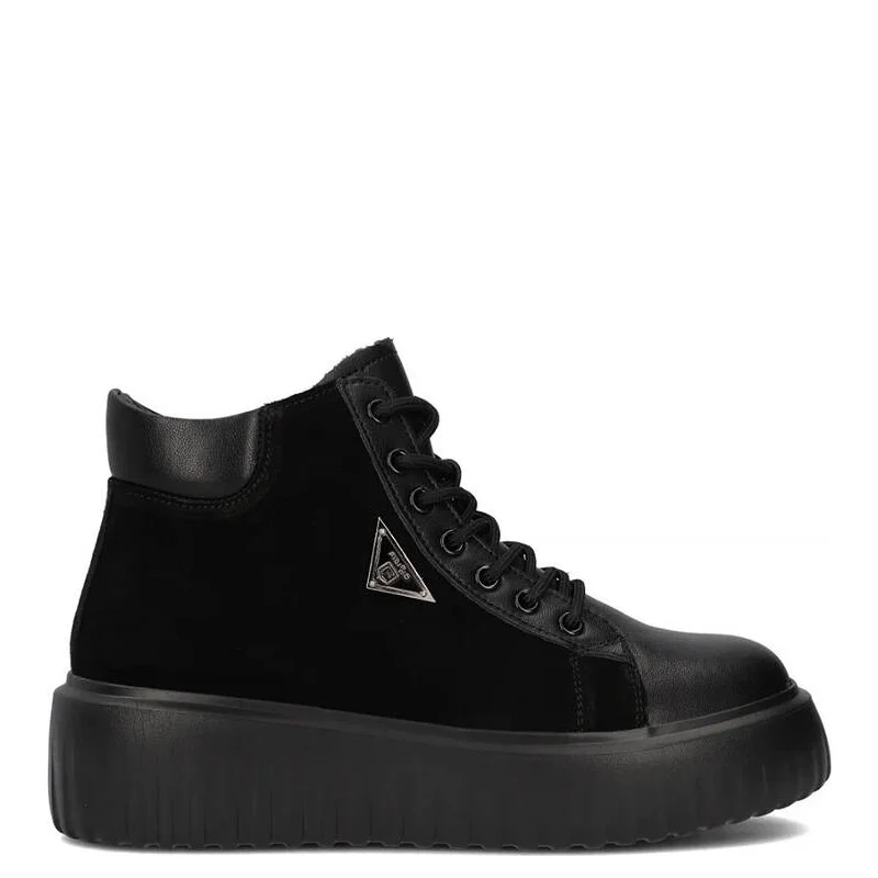 Filippo Black Leather Ankle Boots for Women