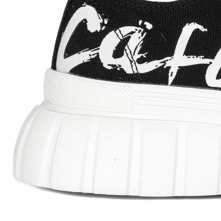 CAFENOIR Trampki Damskie Sneakersy Nero Czarne
