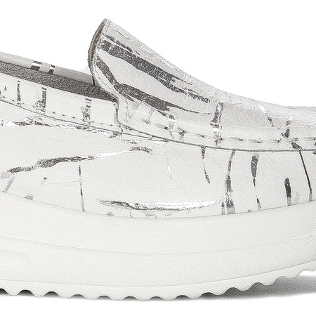 Artiker White & Silver Women's Flat Shoes