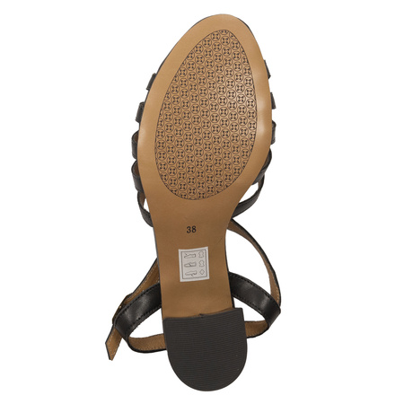 Maciejka Women's Leather Heeled Black Sandals