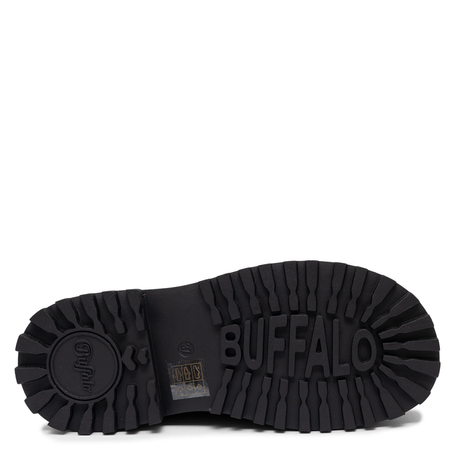 Buffalo Aspha Loafer Chunky Platform Shoes Black 1624086-BLK