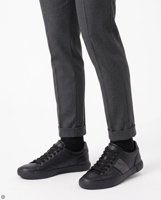 Guess Sneakersy Męskie Sznurowane Czarne FMTCRI-FAL12-BLK