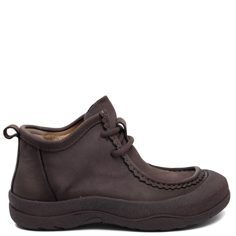 Filippo Comfortable Brown Leather Flat-Heeled Ankle Shoes DBT8212-26-GR