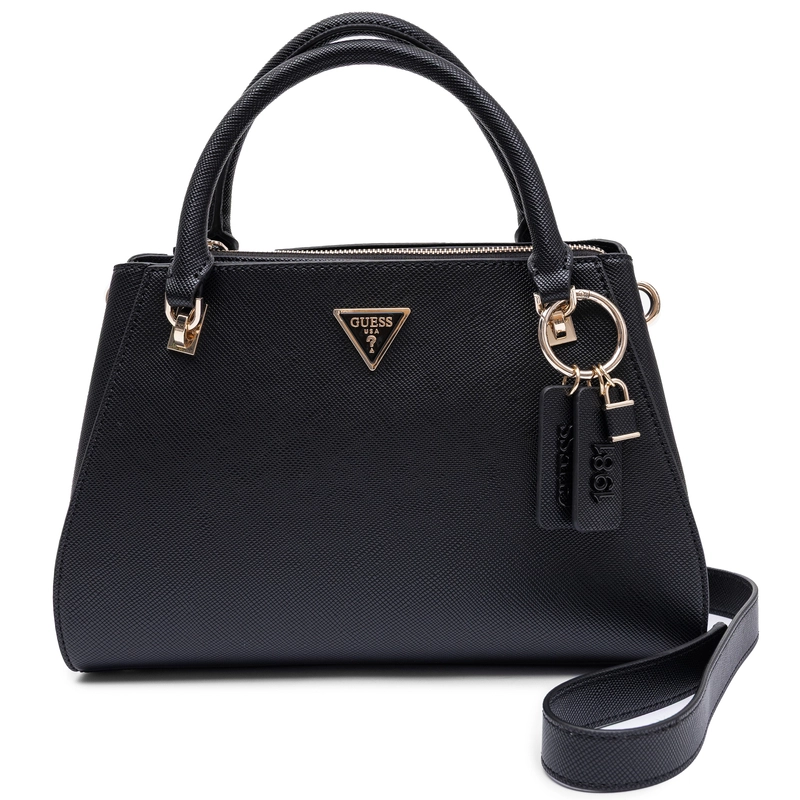 Guess Klasyczna Torebka Kuferek Do Ręki I Na Ramię Elegancka Czarna HWZG9672070-BLACK