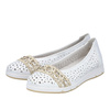 Rieker Women's White Leather Ballerinas
