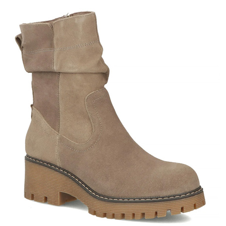 Filippo Suede Platform Ankle Boots Women Side-Zip Brown DBT6402-24-TP