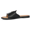 Filippo Women's Black Leather Flat Slippers