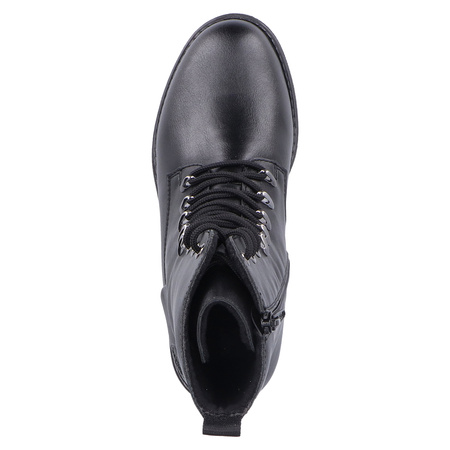 Rieker Lace-Up Women's Ankle Boots Block Heel Insulated Black 75430-00-BLACK