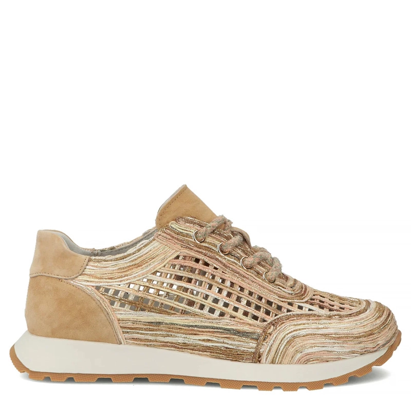 Filippo Skórzane Sneakersy z Plecionką Ażurowe Beżowe DP7720-26-BE