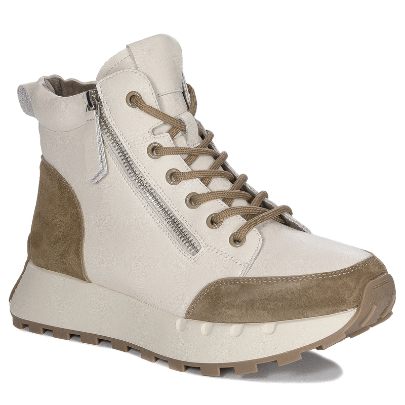 T.Sokolski Leather Women's White/Brown Boots