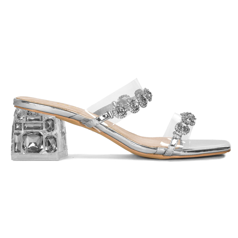 S.Barski Women's Silver slippers