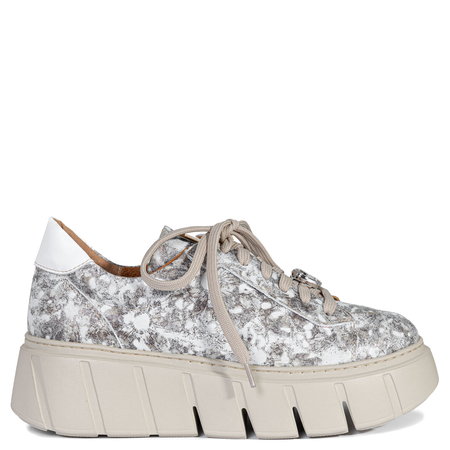 Maciejka Modne Skórzane Sneakersy Damskie na Grubej Platformie Beżowe 6891W-02/00-8