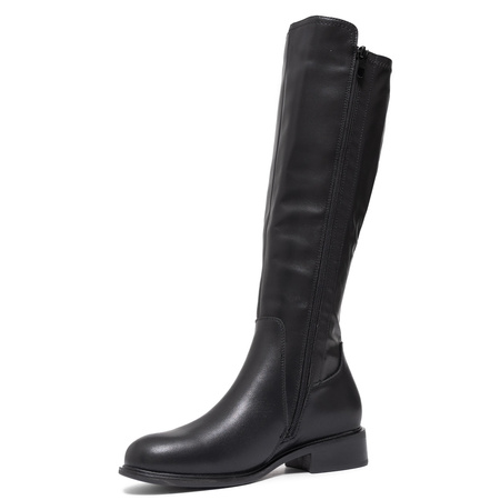 T. Sokolski Leather Women’s Knee-High Boots With Side Zip Black HX-Z25-179-BLK