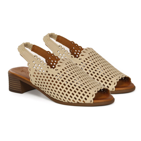 T.Sokolski Women's Leather Sandals Beige