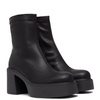 T. Sokolski Leather Platform Ankle Boots Block Heel Black HW-Z25-128-BLK
