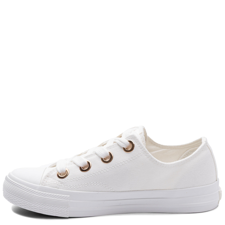 Lee Cooper Tkaninowe Trampki Damskie Białe z Detalami Rose Gold LCW-26-02-4068L
