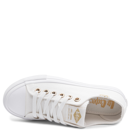 Lee Cooper Trampki Na Platformie Tenisówki Damskie Materiałowe Białe LCW-26-31-4369L