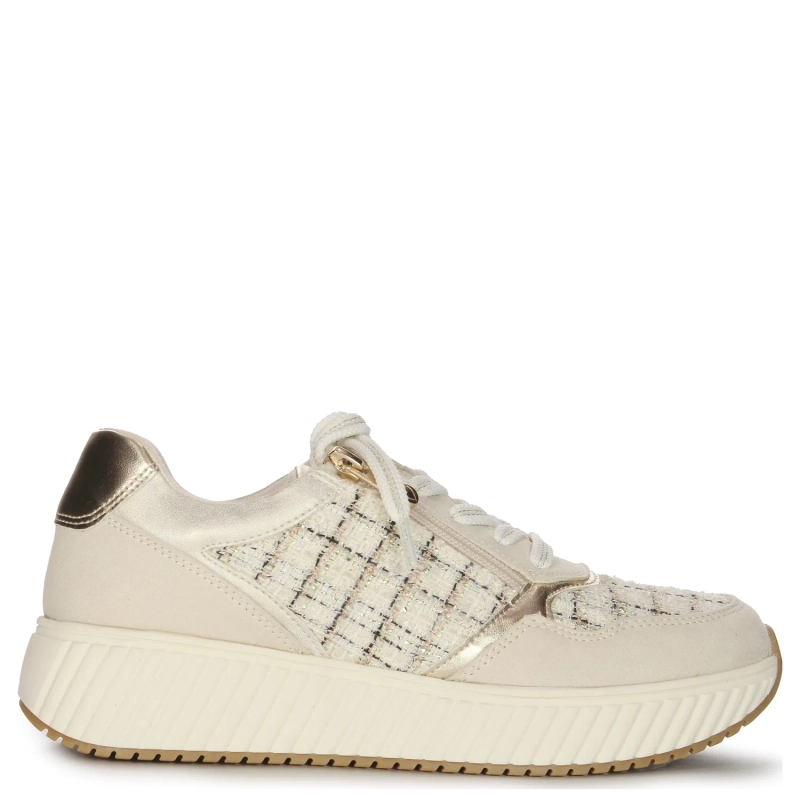 Marco Tozzi Women's Cream Comb Flat Shoes Sneakers