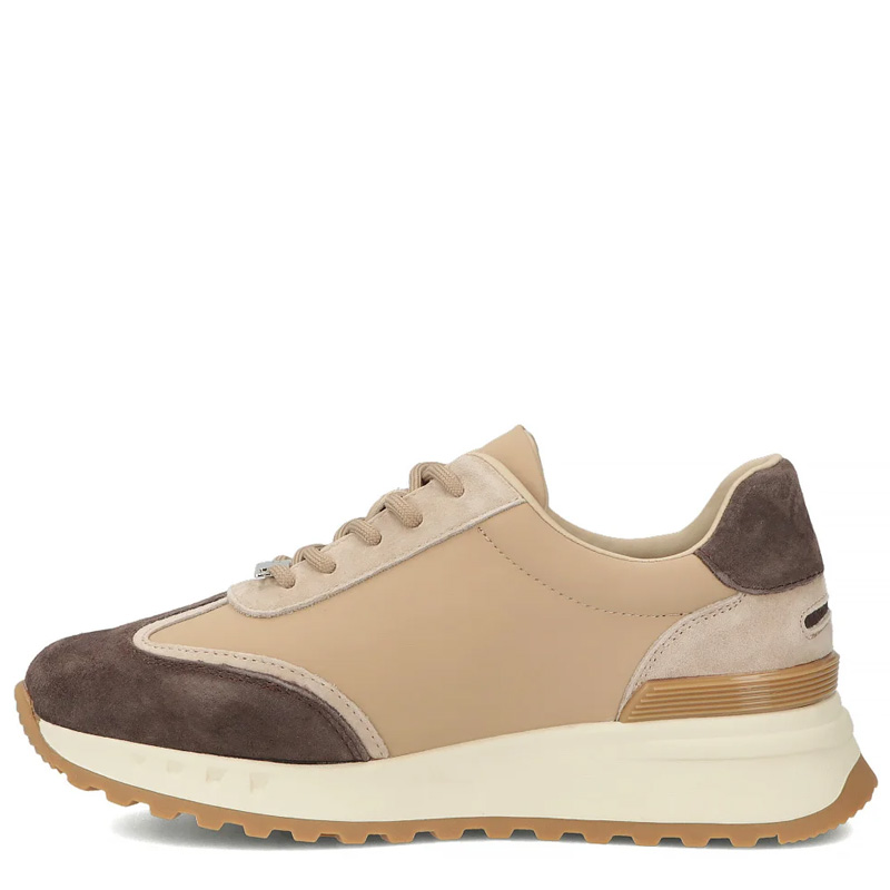 Filippo Leather Platform Sneakers Beige Brown DP7733-26-BE