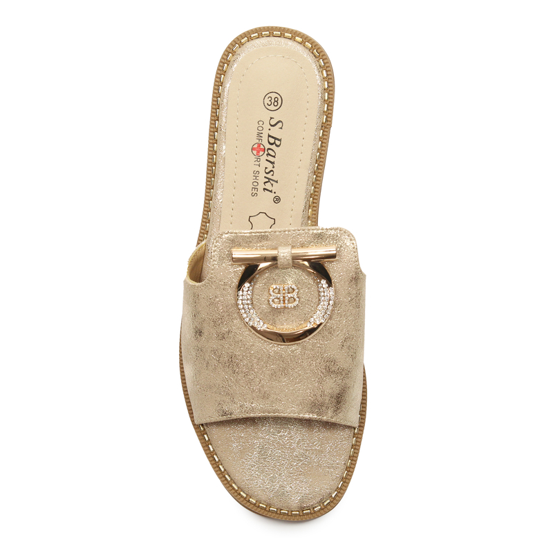 S.Barski Women's Slides Gold