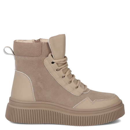 Filippo Women's Insulated Leather Boots, Beige