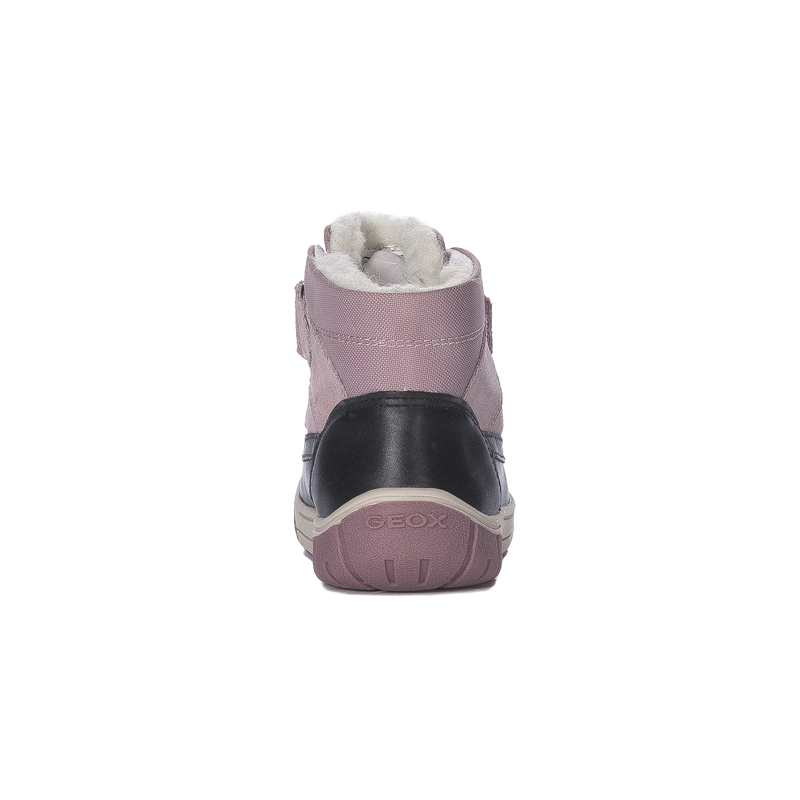 GEOX Botki dziecięce dziewczęce ocieplane na rzepy Black/Rose