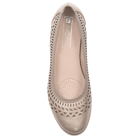 Inofio women's platinum leather shoes