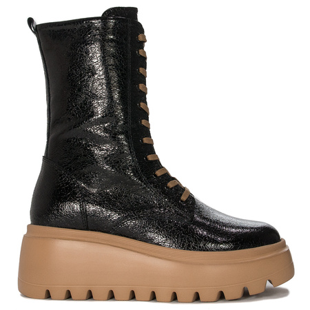 Black Venezia Black patent leather boots