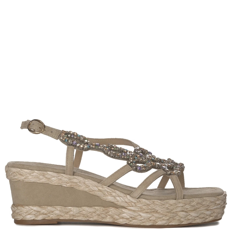 Alma En Pena Women's Suede Sand Beige Sandals