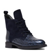 Artiker Leather Lace-Up Ankle Boots Zip Navy 57C0192