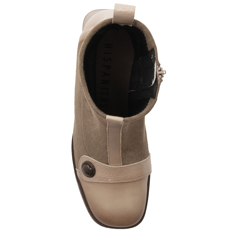 Hispanitas Women's Beige Ankle Boots with Heel