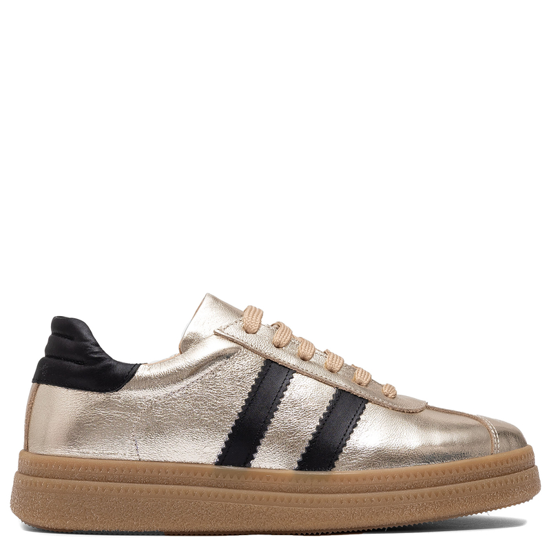 Boccato Leather Sneakers Platform Gold 050-71317-GOLD
