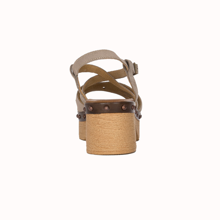 Maciejka women's Dark Beige velor Sandals
